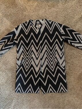 Vince Camuto Chevron Black White Jacket Blazer Small